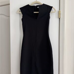 Bar III Black Cap-Sleeve Midi Sheath Dress
